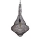 GloboStar® KENTUCKY 01872 Vintage Κρεμαστό Φωτιστικό Πλέγμα Μονόφωτο 1 x E27 IP20 Καφέ Μέταλλο - Μ35 x Π35 x Υ60cm