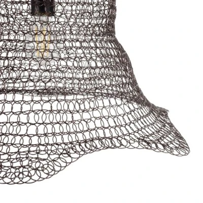 Φωτιστικό κρεμαστό KENTUCKY Vintage με πλέγμα μονόφωτο 1 x E27 IP20 καφέ μέταλλο - Μ50 x Π50 x Υ48cm