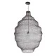 GloboStar® KENTUCKY 01902 Vintage Κρεμαστό Φωτιστικό Οροφής Μονόφωτο 1 x E27 AC220-240V IP20 - Φ80 x Υ110cm - Σκούρο Καφέ Μεταλλικό Πλέγμα