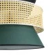 Φωτιστικό SAIGE Boho κρεμαστό φωτιστικό 1xE27 Φ50xΥ36cm μπεζ μπαμπού πλέγμα με πράσινο & μαύρο υφασμάτινο καπέλο GloboStar® SAIGE 01916 Boho Κρεμαστό Φωτιστικό Πλέγμα Μονόφωτο 1 x E27 IP20 Μπεζ Ξύλο με Μαύρο & Πράσινο Ύφασμα - Μ50 x Π50 x Υ36cm