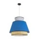 Φωτιστικό κρεμαστό SAIGE Boho 1xE27 IP20 με διάσταση Φ50xΥ45cm μπεζ μπαμπού πλέγμα με μπλε& γκρι υφασμάτινο καπέλο GloboStar® SAIGE 01918 Boho Κρεμαστό Φωτιστικό Πλέγμα Μονόφωτο 1 x E27 IP20 Μπεζ Ξύλο με Μπλε & Γκρι Ύφασμα - Μ50 x Π50 x Υ45cm