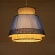 Φωτιστικό κρεμαστό SAIGE Boho 1xE27 IP20 με διάσταση Φ50xΥ45cm μπεζ μπαμπού πλέγμα με μπλε& γκρι υφασμάτινο καπέλο GloboStar® SAIGE 01918 Boho Κρεμαστό Φωτιστικό Πλέγμα Μονόφωτο 1 x E27 IP20 Μπεζ Ξύλο με Μπλε & Γκρι Ύφασμα - Μ50 x Π50 x Υ45cm