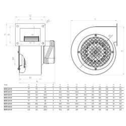 Βεντιλατέρ τύπου σαλίγκαρος Bahcivan BDRS 140-60 138W 2300rpm 485m³/h για ενεργειακά τζάκια
