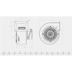 Βεντιλατέρ τύπου σαλίγκαρος Bahcivan BDRS 120-50 85W 2250rpm 275m³/h για ενεργειακά τζάκια