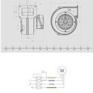 Βεντιλατέρ τύπου σαλίγκαρος Bahcivan BDRAS 140-60 137W 2265rpm 485m³/h 78x79mm για ενεργειακά τζάκια