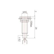 Ενδεικτική λυχνία βιδωτή Φ10 LED Fast On 220VAC/DC AD22C-10D XND πράσινη IP40