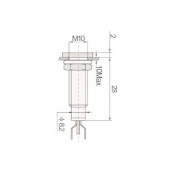 Ενδεικτική λυχνία βιδωτή Φ10 LED Fast On 220VAC/DC AD22C-10D XND πράσινη IP40