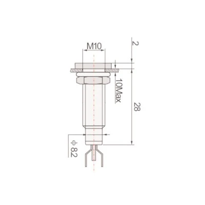 Ενδεικτική λυχνία βιδωτή Φ10 LED Fast On 220VAC/DC AD22C-10D XND πράσινη IP40