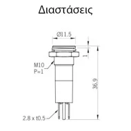 Ενδεικτική λυχνία βιδωτή Φ10 LED 24VDC πράσινη H10F-24G AUTONICS στεγανή IP65 Ενδεικτική λυχνία βιδωτή Φ10 LED 24VDC πράσινη H10F-24G AUTONICS στεγανή IP65