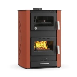 Σόμπα ξύλου υδραυλική GSW 24Kw με φούρνο εμαγιέ για σύνδεση με το κύκλωμα του καλοριφέρ