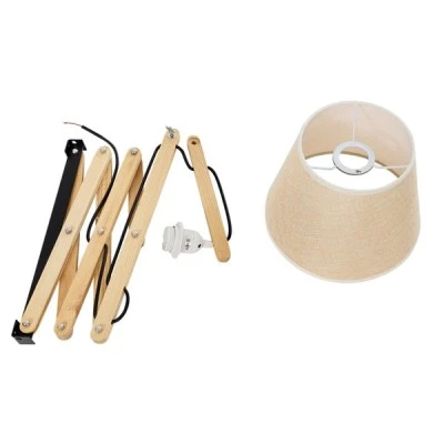 GloboStar® TALISHA 02028 Μοντέρνο Φωτιστικό Τοίχου - Απλίκα 1 x E27 AC 220-240V - Μ35-100 x Π15 x Υ36cm - Μπεζ Ξύλινο με Μπεζ Καπέλο - 5 Χρόνια Αγγύηση
