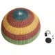 Φωτιστικό CABALLEROS Boho κρεμαστό μονόφωτο 1xE27 Φ70 x Υ34cm πράσινο με κίτρινο & κόκκινο ξύλινο μπαμπού πλέγμα καμπάνα GloboStar® CABALLEROS 02061 Boho Κρεμαστό Φωτιστικό Καμπάνα Μονόφωτο 1 x E27 IP20 Πολύχρωμο Ξύλο - Μ70 x Π70 x Υ34cm