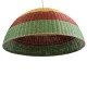 GloboStar® CABALLEROS 02062 Boho Κρεμαστό Φωτιστικό Καμπάνα Μονόφωτο 1 x E27 IP20 Πολύχρωμο Ξύλο - Μ100 x Π100 x Υ53cm