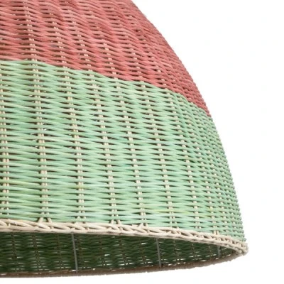 GloboStar® CABALLEROS 02062 Boho Κρεμαστό Φωτιστικό Καμπάνα Μονόφωτο 1 x E27 IP20 Πολύχρωμο Ξύλο - Μ100 x Π100 x Υ53cm
