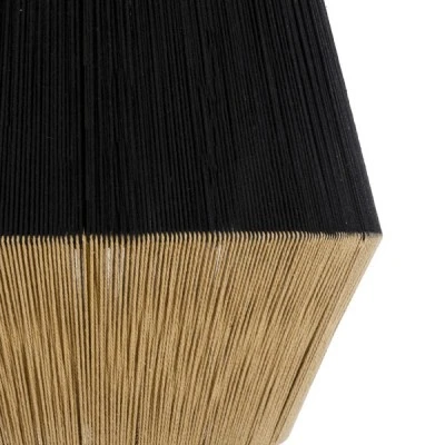Κρεμαστό Φωτιστικό Μονόφωτο 1 x E27 AC220-240V IP20 - Φ50 x Υ80cm - Μαύρο με Μπεζ Λεπτό Νήμα Βαμβακερό Πλέγμα Καμπάνα GloboStar® SALERNO 02080 Boho Κρεμαστό Φωτιστικό Οροφής Μονόφωτο 1 x E27 AC220-240V IP20 - Φ50 x Υ80cm - Μαύρο με Μπεζ Λεπτό Νήμα Βαμβακερό Πλέγμα Καμπάνα - 5 Χρόνια Εγγύηση