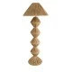 GloboStar® LUANA 02108 Boho Επιδαπέδιο Φωτιστικό Μονόφωτο 1 x E27 AC220-240V IP20 - Φ60 x Υ150cm - Μπεζ Φυσική Ράφια Νήμα Καπέλο - 5 Χρόνια Εγγύηση