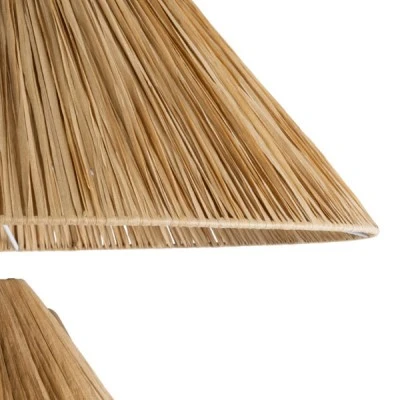 GloboStar® LUANA 02108 Boho Επιδαπέδιο Φωτιστικό Μονόφωτο 1 x E27 AC220-240V IP20 - Φ60 x Υ150cm - Μπεζ Φυσική Ράφια Νήμα Καπέλο - 5 Χρόνια Εγγύηση