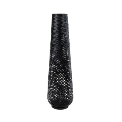 Φωτιστικό MAMIZU Boho επιδαπέδιο 1xE27 με διάσταση Φ28xΥ93cm μαύρο ξύλινο μπαμπού με πλέγμα GloboStar® MAMIZU 02110 Boho Επιδαπέδιο Φωτιστικό Μονόφωτο 1 x E27 AC220-240V IP20 - Φ28 x Υ93cm - Μαύρο Ξύλινο Μπαμπού Πλέγμα - 5 Χρόνια Εγγύηση
