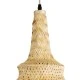GloboStar® MAUI 02114 Boho Κρεμαστό Φωτιστικό Οροφής Μονόφωτο 1 x E27 AC220-240V IP20 - Φ30 x Υ77cm - Μπεζ Ξύλινο Μπαμπού Πλέγμα - 5 Χρόνια Εγγύηση