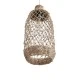 GloboStar® ECUADOR 02116 Boho Κρεμαστό Φωτιστικό Πλέγμα Μονόφωτο 1 x E27 IP20 Μπεζ Rattan - Μ23 x Π23 x Υ50cm