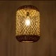 GloboStar® ECUADOR 02117 Boho Κρεμαστό Φωτιστικό Πλέγμα Μονόφωτο 1 x E27 IP20 Μπεζ Rattan - Μ28 x Π28 x Υ40cm