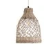 GloboStar® ECUADOR 02118 Boho Κρεμαστό Φωτιστικό Πλέγμα Μονόφωτο 1 x E27 IP20 Μπεζ Rattan - Μ25 x Π25 x Υ35cm