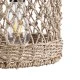 GloboStar® ECUADOR 02120 Boho Κρεμαστό Φωτιστικό Πλέγμα Μονόφωτο 1 x E27 IP20 Μπεζ Rattan - Μ20 x Π20 x Υ20cm