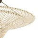 GloboStar® PALERMO 02152 Boho Κρεμαστό Φωτιστικό Πλέγμα Μονόφωτο 1 x E27 IP20 Μπεζ Ξύλο - Μ60 x Π60 x Υ36cm
