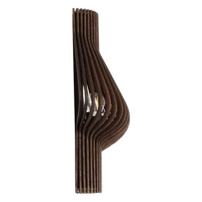 GloboStar® MIHIRO 02175 Boho Φωτιστικό Τοίχου - Απλίκα Μονόφωτο 1 x E27 AC 220-240V IP20 - Μ25 x Π13 x Υ40cm - Καφέ Σκούρο Ξύλινο Πλέγμα - 5 Χρόνια Εγγύηση