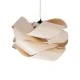 GloboStar® SARDIGNA 02181 Boho Κρεμαστό Φωτιστικό Οροφής Μονόφωτο 1 x E27 AC220-240V IP20 - Φ60 x Υ30cm - Μπεζ Λεπτό Φύλλο Ξύλου Πλέγμα