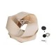 GloboStar® SARDIGNA 02181 Boho Κρεμαστό Φωτιστικό Οροφής Μονόφωτο 1 x E27 AC220-240V IP20 - Φ60 x Υ30cm - Μπεζ Λεπτό Φύλλο Ξύλου Πλέγμα