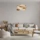 GloboStar® SARDIGNA 02181 Boho Κρεμαστό Φωτιστικό Οροφής Μονόφωτο 1 x E27 AC220-240V IP20 - Φ60 x Υ30cm - Μπεζ Λεπτό Φύλλο Ξύλου Πλέγμα