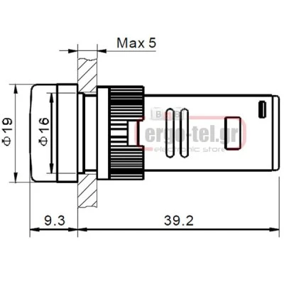 Ενδεικτική λυχνία led πόρτας πίνακος 230V Φ16mm μπλε AD22-16DB Xindali