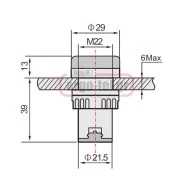 Ενδεικτική λυχνία με led πόρτας πίνακος 24V AC/DC Φ22mm μπλε IP65 τύπος AD22-22B Xindali