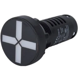 Ενδεικτική λυχνία πίνακος Φ22 LED σταυρός κόκκινο-πράσινο χρώμα 230V τύπος ND16-22W/G στρόγγυλη