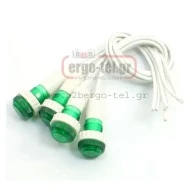 Ενδεικτική λυχνία νέον PR012G πόρτας πίνακος 230V Φ10mm πράσινη με ροζέτα Φ12 & καλώδιο Xindali, Ενδεικτική λυχνία νέον PR012G πόρτας πίνακος 230V Φ10mm πράσινη με ροζέτα Φ12 & καλώδιο Xindali,