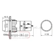 Μπουτόν πόρτας πίνακος Φ16 24VAC/DC LAS1Y-R με led κόκκινο Xindali