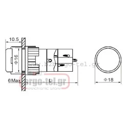 Μπουτόν πόρτας πίνακος Φ16 24VAC/DC LAS1Y-O με led κίτρινο Xindali