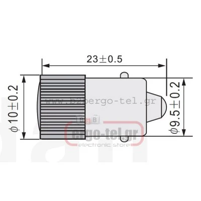 Λαμπάκι LED μπαγιονετ (B95) 0,25W 48VAC/DC λευκό τύπος LB48W xindali