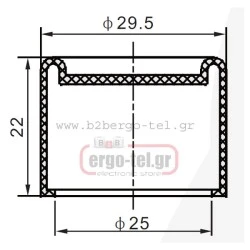 Μεμβράνη στεγανή PVC τύπος LAY5-PE22W για φωτιζόμενο μπουτόν Φ22