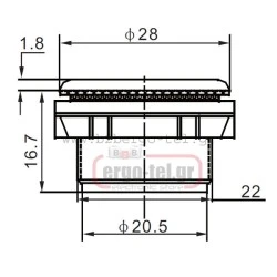 Τάπα μπουτόν Φ22 μαύρη τύπος PB22