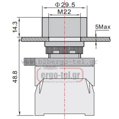 Μπουτόν χωνευτό πόρτας-πίνακος Φ22 SDL16-EA42 230V κόκκινο ESSEN στεγανό IP65 Μπουτόν χωνευτό πόρτας-πίνακος Φ22 SDL16-EA42 230V κόκκινο ESSEN στεγανό IP65