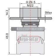 Μπουτόν χωνευτό πόρτας-πίνακος Φ22 SDL16-EA31 230V πράσινο ESSEN στεγανό IP65