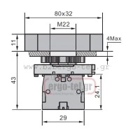 Μπουτόν χωνευτό SDL16-EBW8365 πόρτας-πίνακος διπλό START-STOP Φ22 με LED φωτιζόμενο 230V ESSEN