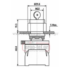 Διακόπτης περιστροφικός SDL16-EG21 εντολής 0-1 Φ22 & κλειδί ESSEN