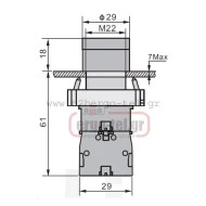 Μπουτόν πόρτας πίνακος μεταλλικό LEY5A-GD 230V Φ22 με LED πράσινο φωτιζόμενο