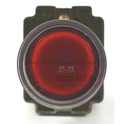 Μπουτόν πόρτας πίνακος μεταλλικό LEY5A-RD 230V Φ22 με LED κόκκινο φωτιζόμενο
