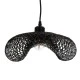 GloboStar® MEXICO 02200 Boho Κρεμαστό Φωτιστικό Πλέγμα Μονόφωτο 1 x E27 IP20 Μαύρο Ξύλο - Μ40 x Π30 x Υ13cm