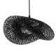 GloboStar® MEXICO 02200 Boho Κρεμαστό Φωτιστικό Πλέγμα Μονόφωτο 1 x E27 IP20 Μαύρο Ξύλο - Μ40 x Π30 x Υ13cm