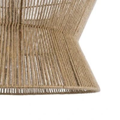 Κρεμαστό φωτιστικό boho μονόφωτο 1 x E27 IP20 Φ50 x Υ28cm μπεζ λεπτό σχοινί τριχιά πλέγμα GloboStar® BISBEE 02204 Boho Κρεμαστό Φωτιστικό Πλέγμα Μονόφωτο 1 x E27 IP20 Μπεζ Σχοινί - Μ50 x Π50 x Υ28cm